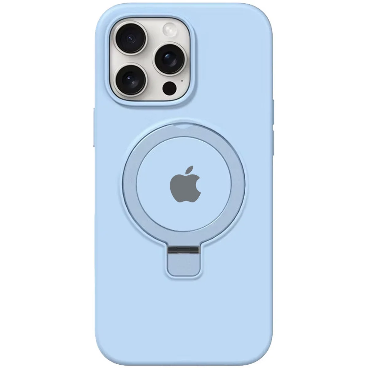 Чехол Silicone Case Full Protective with Ring для Apple iPhone 12 Pro Max (6.7") Blue