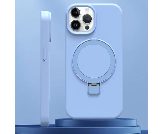 Чехол Silicone Case Full Protective NO LOGO with Ring для Apple iPhone 12 Pro Max (6.7") Blue