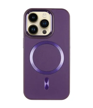 Кожаный чехол SnapCase with MagSafe для Apple iPhone 12 Pro Max (6.7") Dark Purple