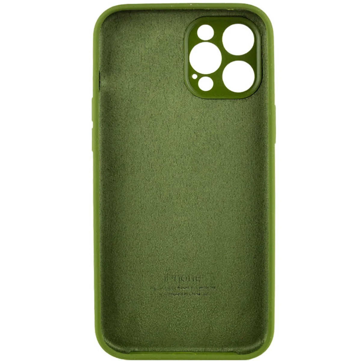Чехол Silicone Case Full Camera Protective (AA) для Apple iPhone 12 Pro Max (6.7") Зеленый / Dark Olive