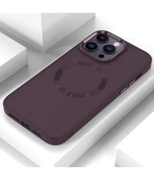 TPU чехол Bonbon Metal Style with MagSafe для Apple iPhone 12 Pro Max (6.7") Бордовый / Plum