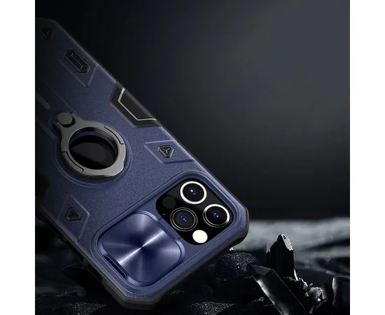 TPU + PC чохол Nillkin CamShield Armor (шторка на камеру) для Apple iPhone 12 Pro Max (6.7 ") Синій