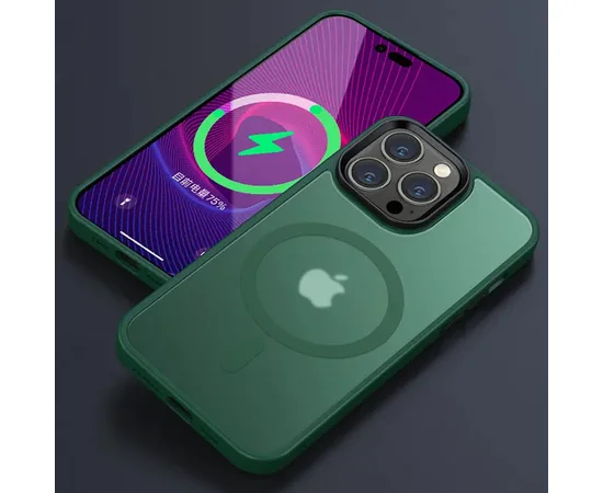 TPU+PC чехол Metal Buttons with MagSafe Colorful для Apple iPhone 12 Pro Max (6.7") Зеленый