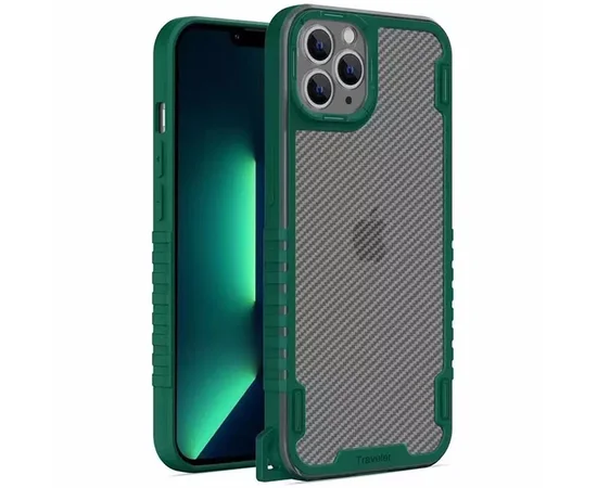 Чехол TPU+PC TRAVEL Carbon для Apple iPhone 12 Pro Max (6.7") Зеленый