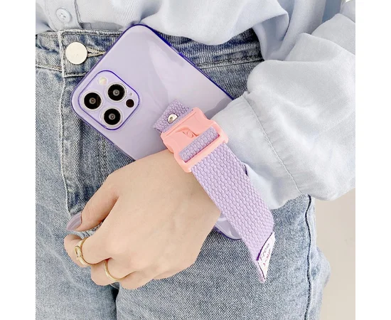 Чехол Handfree с цветным ремешком для Apple iPhone 12 Pro Max (6.7") Фиолетовый