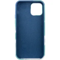 Чехол Silicone case full Aquarelle для Apple iPhone 12 Pro Max (6.7") Бирюзово-белый