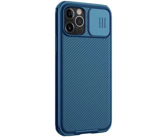 Карбоновая накладка Nillkin CamShield Pro Magnetic для Apple iPhone 12 Pro Max (6.7") Синий
