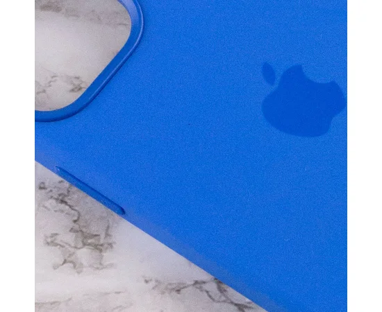 Чохол Silicone case (AAA) full with Magsafe and Animation для Apple iPhone 12 Pro Max (6.7") Синій / Capri Blue