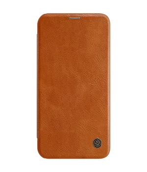 Кожаный чехол (книжка) Nillkin Qin Series для Apple iPhone 12 Pro Max (6.7") Коричневый