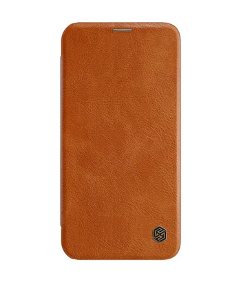 Шкіряний чохол (книжка) Nillkin Qin Series для Apple iPhone 12 Pro Max (6.7 ") Коричневий