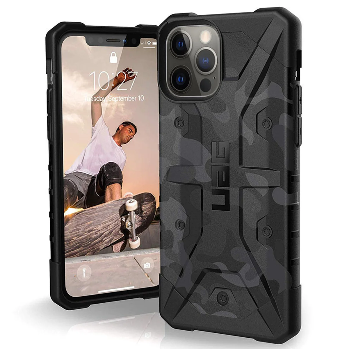 Ударопрочный чехол UAG Pathfinder камуфляж для Apple iPhone 12 Pro Max (6.7") Серый