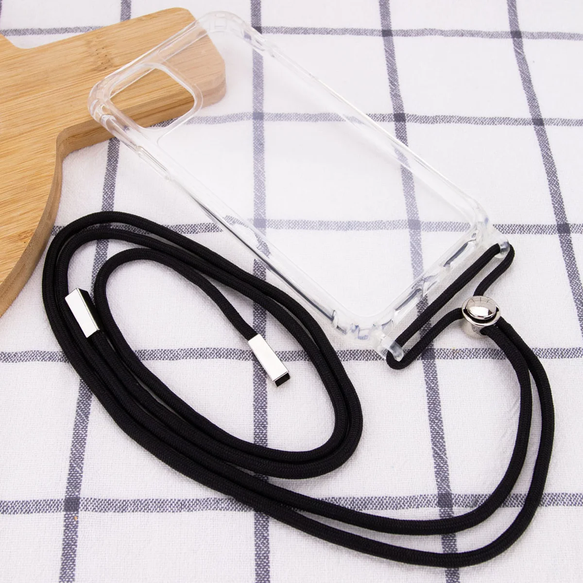 Чехол TPU Crossbody Transparent для Apple iPhone 12 Pro Max (6.7") Черный