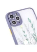 TPU+PC чехол Picture Color Buttons full camera для Apple iPhone 12 Pro Max (6.7") Lavender Grey / Цветы