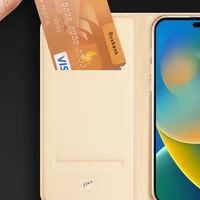 Чехол-книжка Dux Ducis с карманом для визиток для Apple iPhone 12 Pro Max (6.7") Золотой