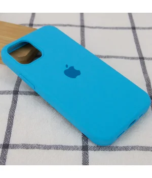 Чехол Silicone Case Full Protective (AA) для Apple iPhone 12 Pro Max (6.7") Голубой / Blue
