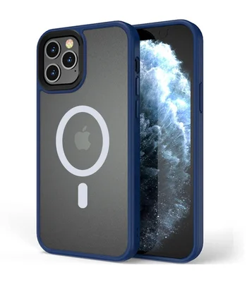 TPU+PC чехол Metal Buttons with MagSafe для Apple iPhone 12 Pro Max (6.7") Синий