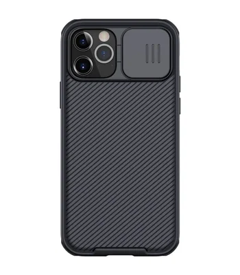 Карбоновая накладка Nillkin Camshield (шторка на камеру) для Apple iPhone 12 Pro Max (6.7") Черный / Black