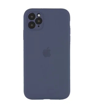 Чехол Silicone Case Full Camera Protective (AA) для Apple iPhone 12 Pro Max (6.7") Серый / Lavender Gray
