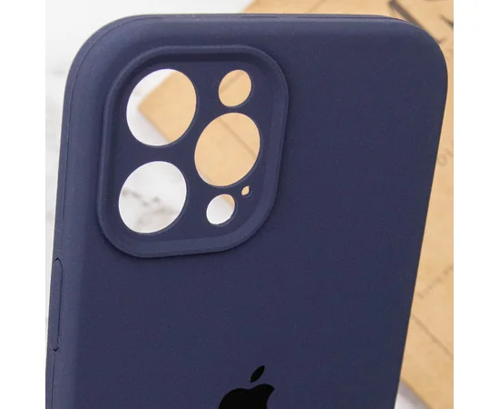 Чехол Silicone Case Full Camera Protective (AA) для Apple iPhone 12 Pro Max (6.7") Темно-синий / Midnight blue