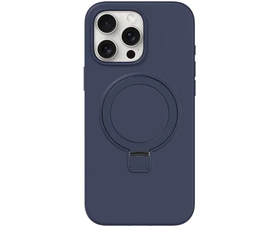 Чохол Silicone Case Full Protective NO LOGO with Ring для Apple iPhone 12 Pro Max (6.7") Dark Blue