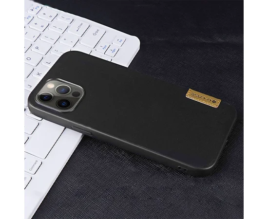 Кожаная накладка G-Case Sheep Skin Dark Series для Apple iPhone 12 Pro Max (6.7") Черный