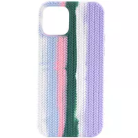 Чохол Silicone case Full Braided для Apple iPhone 12 Pro Max (6.7 ") Білий / Бузковий