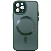 Чохол TPU+Glass Sapphire Midnight with MagSafe для Apple iPhone 12 Pro Max (6.7") Зелений / Forest green