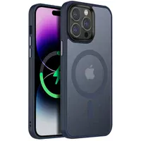 TPU+PC чохол Metal Buttons with MagSafe Colorful для Apple iPhone 12 Pro Max (6.7") Синій