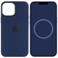 Чехол Silicone case (AAA) full with Magsafe and Animation для Apple iPhone 12 Pro Max (6.7") Синий / Navy blue