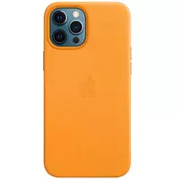Кожаный чехол Leather Case (AAA) with MagSafe and Animation для Apple iPhone 12 Pro Max (6.7") California Poppy