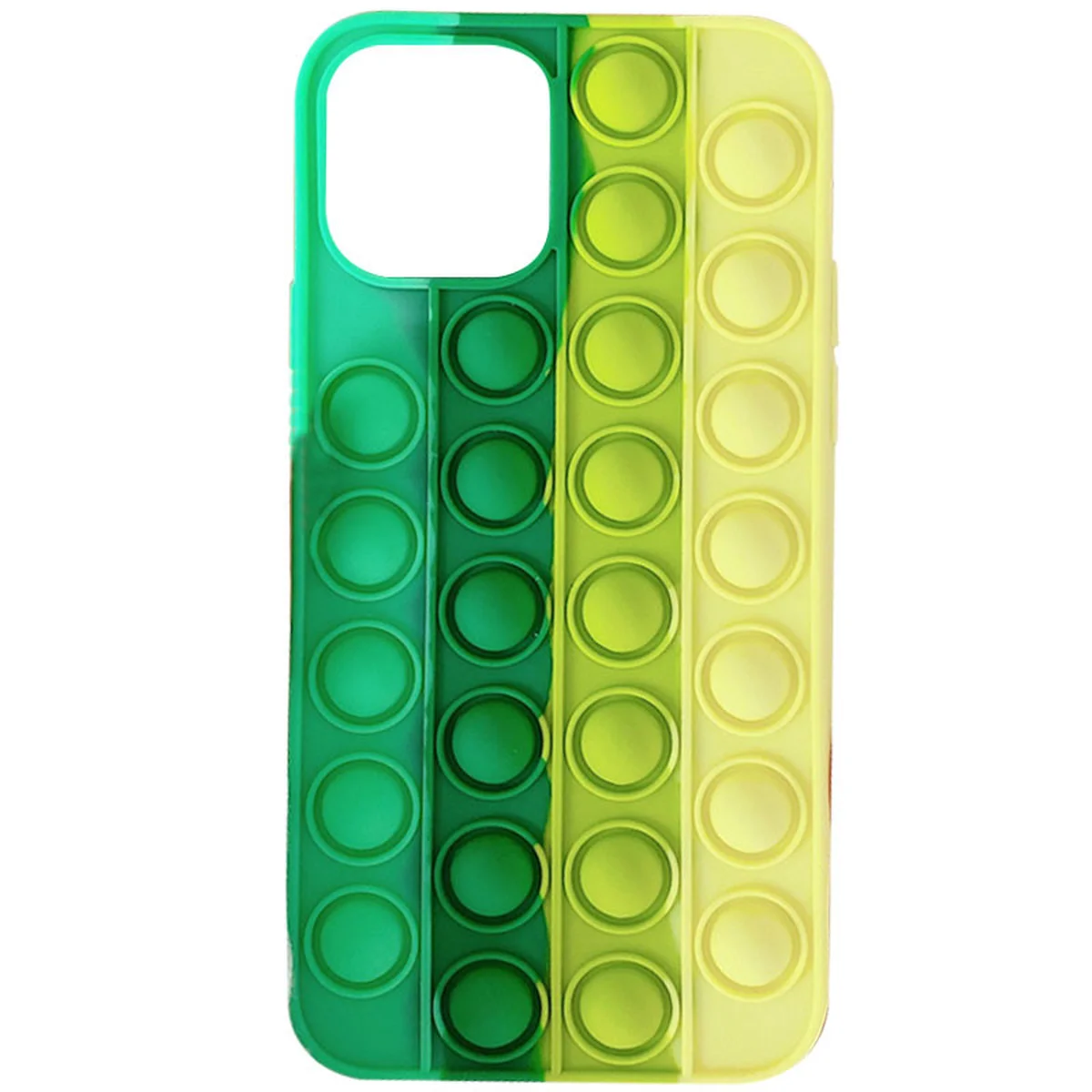 Силиконовый 3D чехол-антистресс Pop it Bubble для Apple iPhone 12 Pro Max (6.7") Spearmint / Yellow