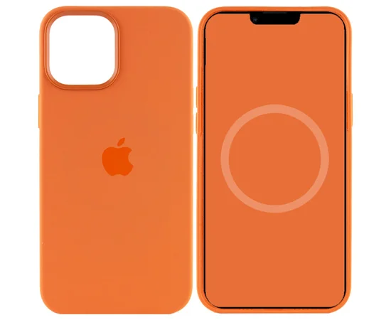 Чохол Silicone case (AAA) full with Magsafe and Animation для Apple iPhone 12 Pro Max (6.7 ") Помаранчевий / Kumquat