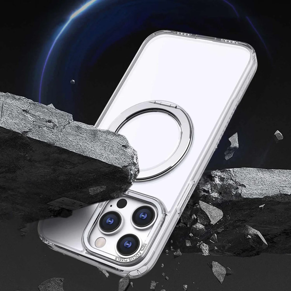Чехол TPU+PC Empire with MagSafe and Ring для Apple iPhone 12 Pro Max / 13 Pro Max (6.7") Clear
