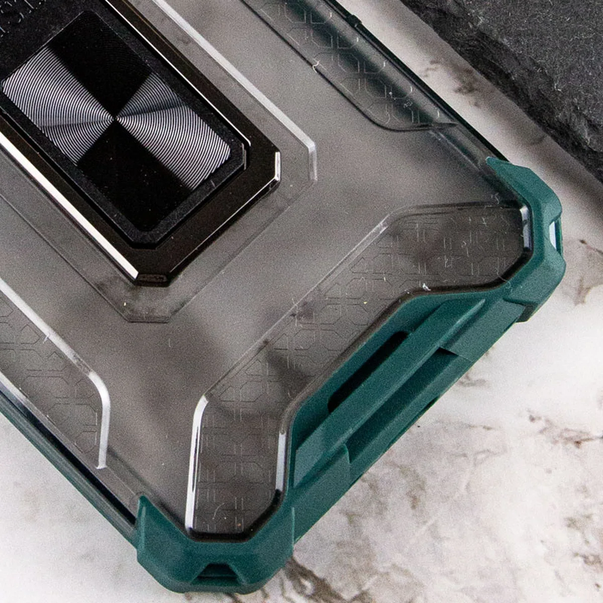 Ударопрочный чехол Transformer CrystalRing для Apple iPhone 12 Pro Max (6.7") Темно-зеленый