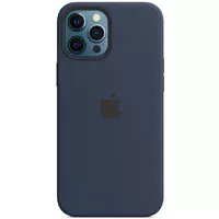 Чохол Silicone case (AAA) full with Magsafe для Apple iPhone 12 Pro Max (6.7 ") Синій / Deep navy