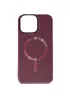 Кожаный чехол Bonbon Leather Metal Style with MagSafe для Apple iPhone 12 Pro Max (6.7") Бордовый / Plum