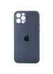 TPU+Glass чехол Matte Candy Full camera для Apple iPhone 12 Pro Max (6.7") Синий