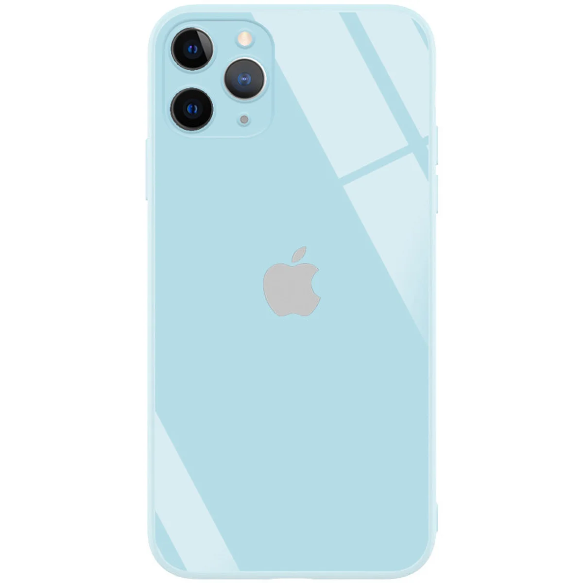 TPU + Glass чохол GLOSSY Logo Full camera (opp) для Apple iPhone 12 Pro Max (6.7 ") Блакитний