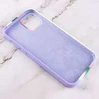 Чохол Silicone case Full Braided для Apple iPhone 12 Pro Max (6.7 ") Білий / Бузковий