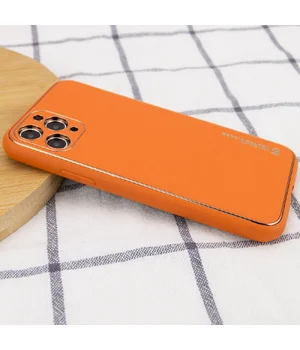 Кожаный чехол Xshield для Apple iPhone 12 Pro Max (6.7") Оранжевый / Apricot