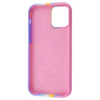 Чехол Silicone case Full Rainbow для Apple iPhone 12 Pro Max (6.7") Розовый / Сиреневый