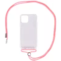 Чохол TPU Crossbody Transparent для Apple iPhone 12 Pro Max (6.7 ") Рожевий