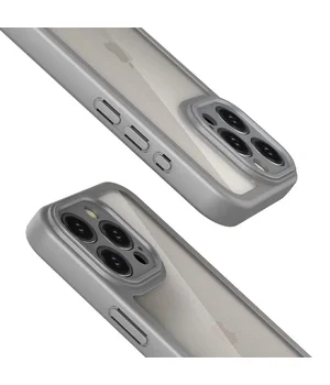 TPU чохол Transparent + Colour 1,5mm для Apple iPhone 12 Pro Max (6.7") Grey