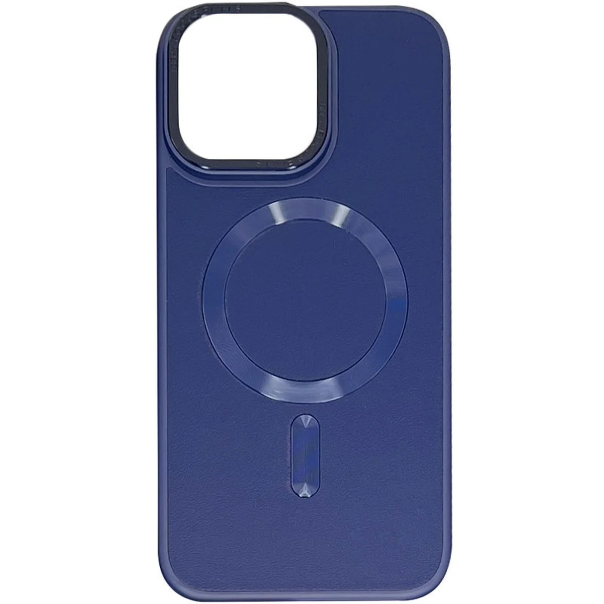 Кожаный чехол Bonbon Leather Metal Style with MagSafe для Apple iPhone 12 Pro Max (6.7") Синий / Navy blue