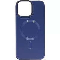 Кожаный чехол Bonbon Leather Metal Style with MagSafe для Apple iPhone 12 Pro Max (6.7") Синий / Navy blue