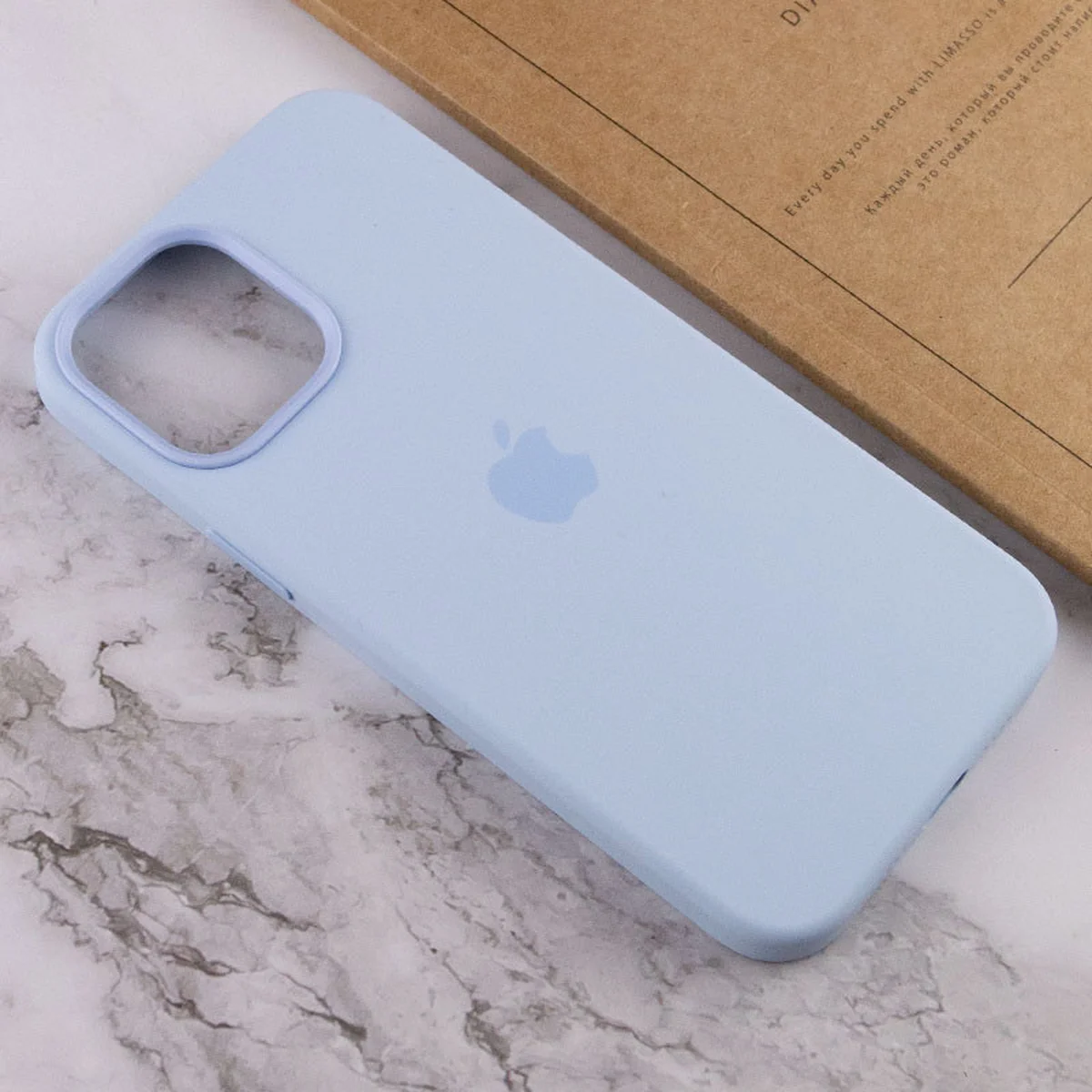 Чохол Silicone case (AAA) full with Magsafe and Animation для Apple iPhone 12 Pro Max (6.7 ") Блакитний / Cloud Blue
