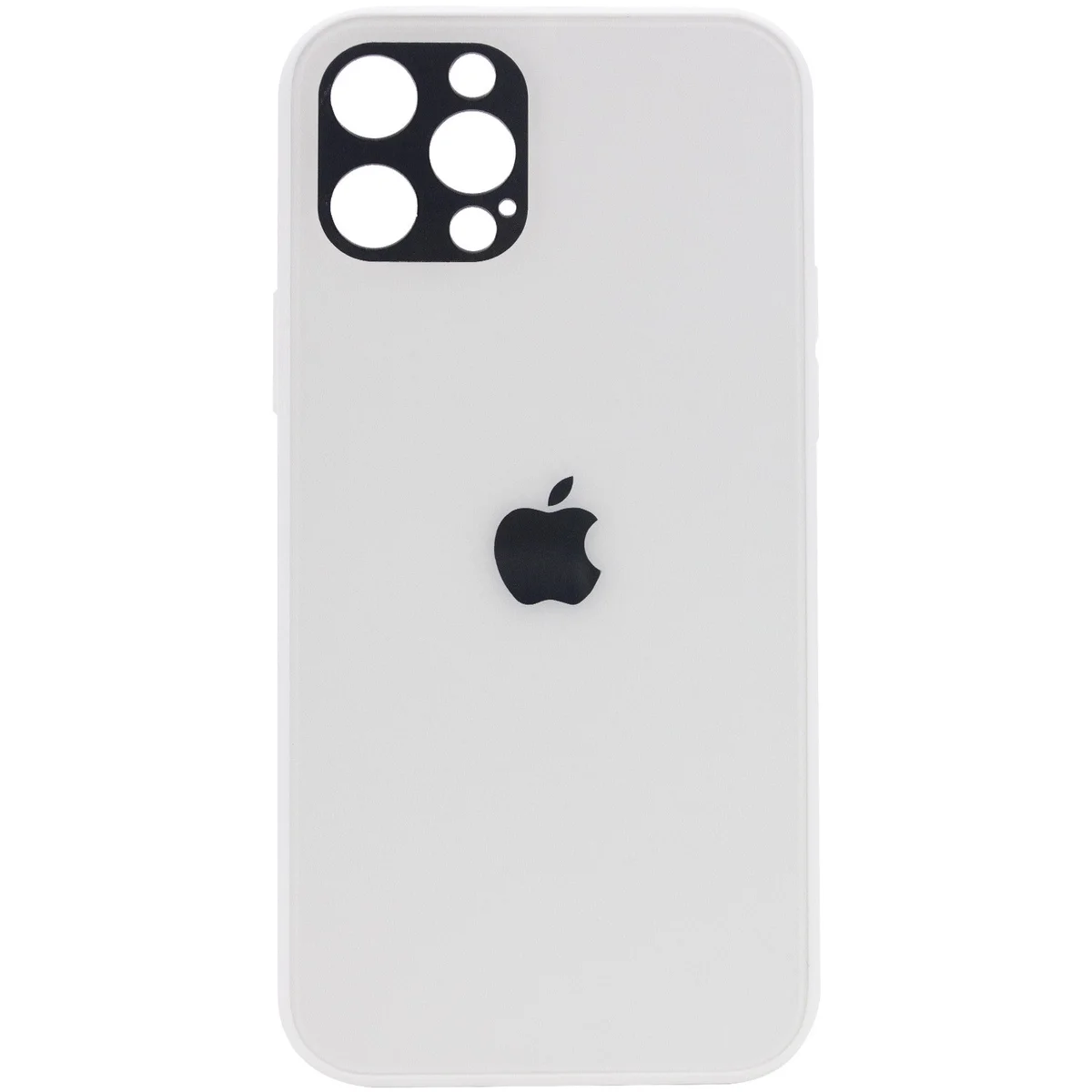 TPU+Glass чехол GLOSSY Logo Full camera для Apple iPhone 12 Pro Max (6.7") Белый