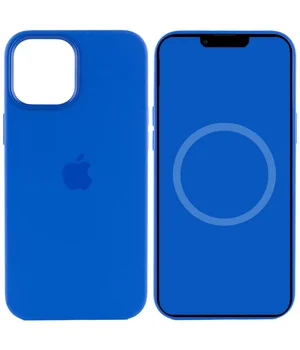 Чохол Silicone case (AAA) full with Magsafe and Animation для Apple iPhone 12 Pro Max (6.7") Синій / Capri Blue