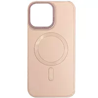 Кожаный чехол Bonbon Leather Metal Style with MagSafe для Apple iPhone 12 Pro Max (6.7") Розовый / Light pink