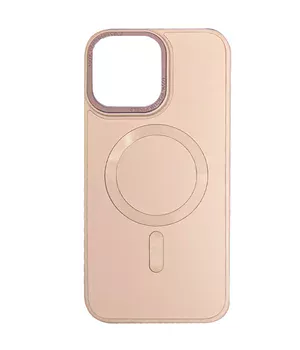 Шкіряний чохол Bonbon Leather Metal Style with MagSafe Apple iPhone 12 Pro Max (6.7") Рожевий / Light pink
